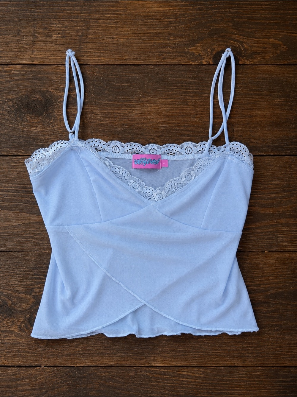 Edikted Light Blue Lace Trim Camisole